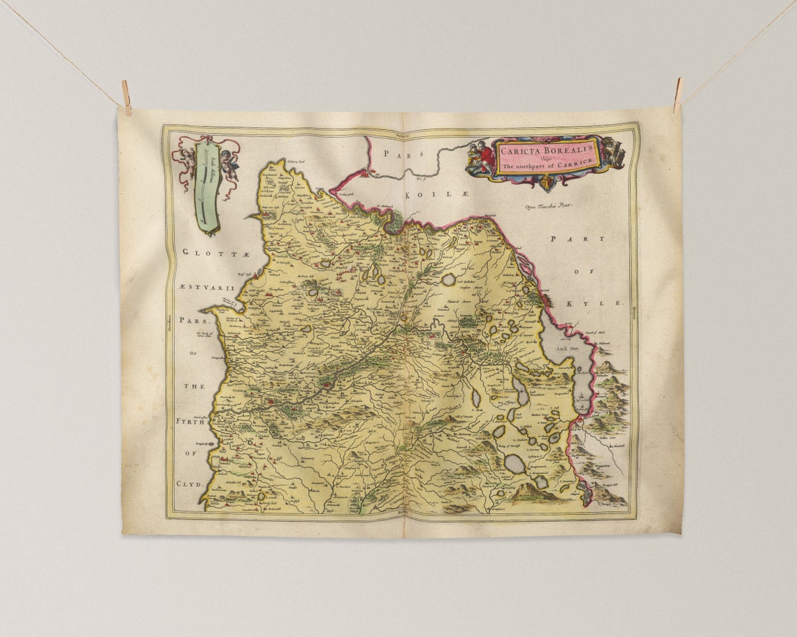 Old Map of Ayrshire Vintage Ayrshire Map Ayr Maybole Etsy