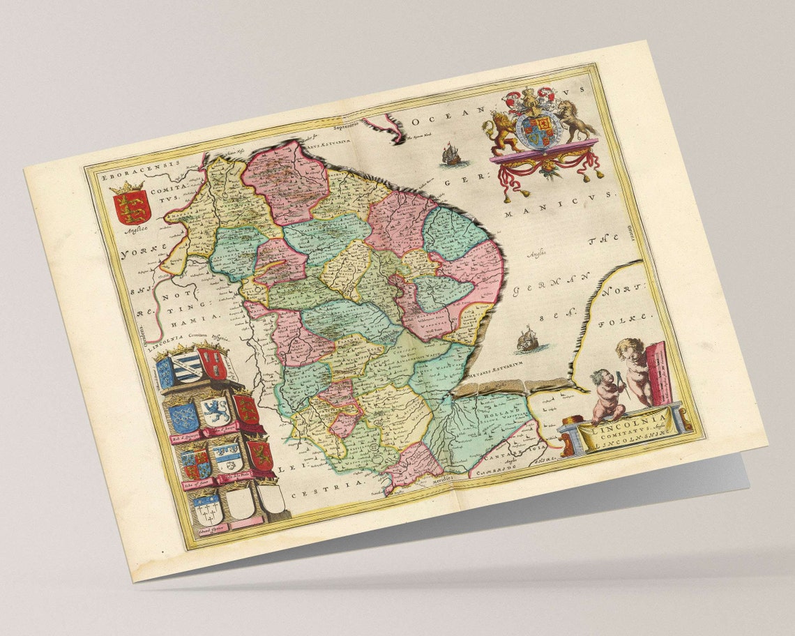 Old Map of Lincolnshire Woodhall Spa Lincoln Granthan Etsy