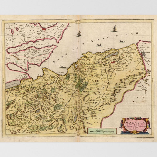 Moray Old Map | Forres, Nairn, Dyke, Kintessack, Auldearn, North Scotland, United Kingdom, Culcharry, Alves, Findhorn, Highland, Ness, Moray