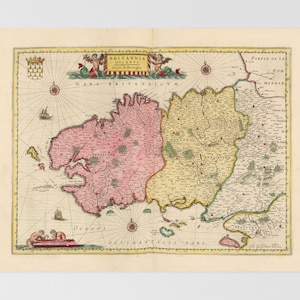 Landkarte Bretagne | Saint Brieuc, Vannes, Brest, Saint Malo, Auray, Bretagne, Frankreich, Sene, Briec, Plouzane, Saint Pot De Leon, Begard, Perro