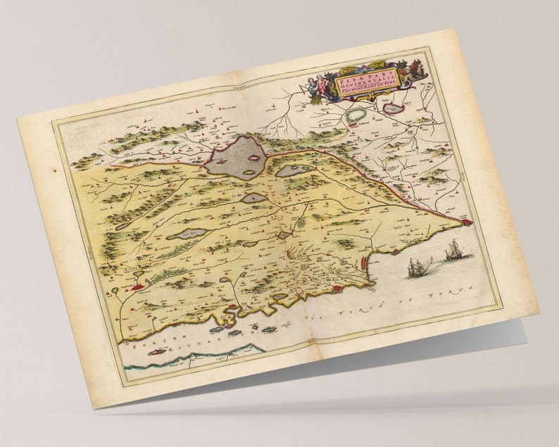 Old Map of Fife Antique Map Print dunfermline Etsy