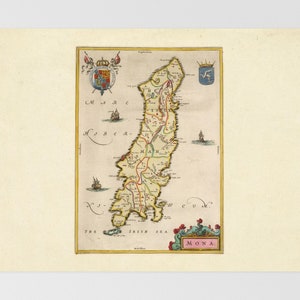 Kaart van het eiland Man | Douglas, Downpatrick, Glen Maye, Patrick, St Johns, Isle Man, Portavogie, Greyabbey, Ballywalter, British Isles, Down,