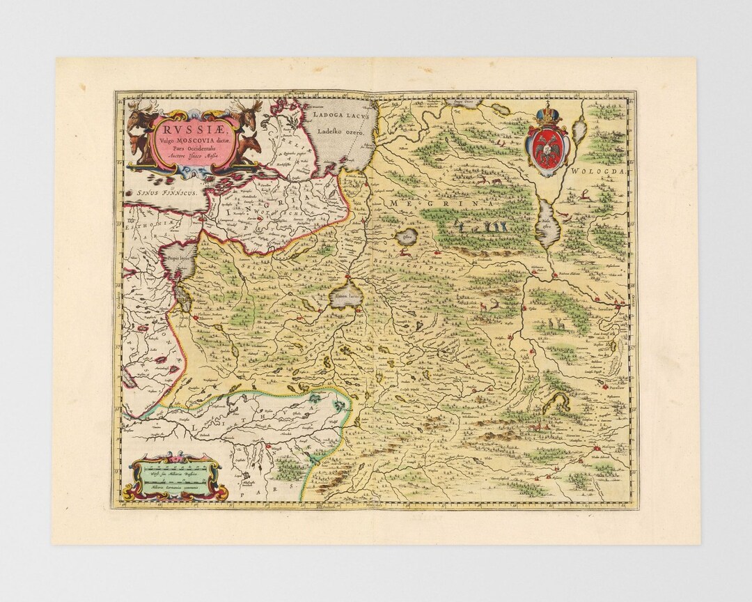 Russia Old Map Saint Petersburg Bologoye Veliky Novgorod - Etsy