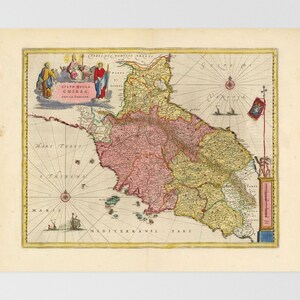 Central Italy Old Map | Rome, Florence, Siena, Arezzo, Perugia, Tuscan, Italy, Venice, Civitavecchia, Ferrara, Alps, Po, Bracciano, Grosseto
