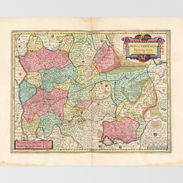 North Rhine-Westphalia Old Map | Rheine, Ibbenbren, Lingen Ems, Haselnne, Bramsche, Lower Saxony, Germany, Bersenbrck, Osnabrck, Frstenau, F