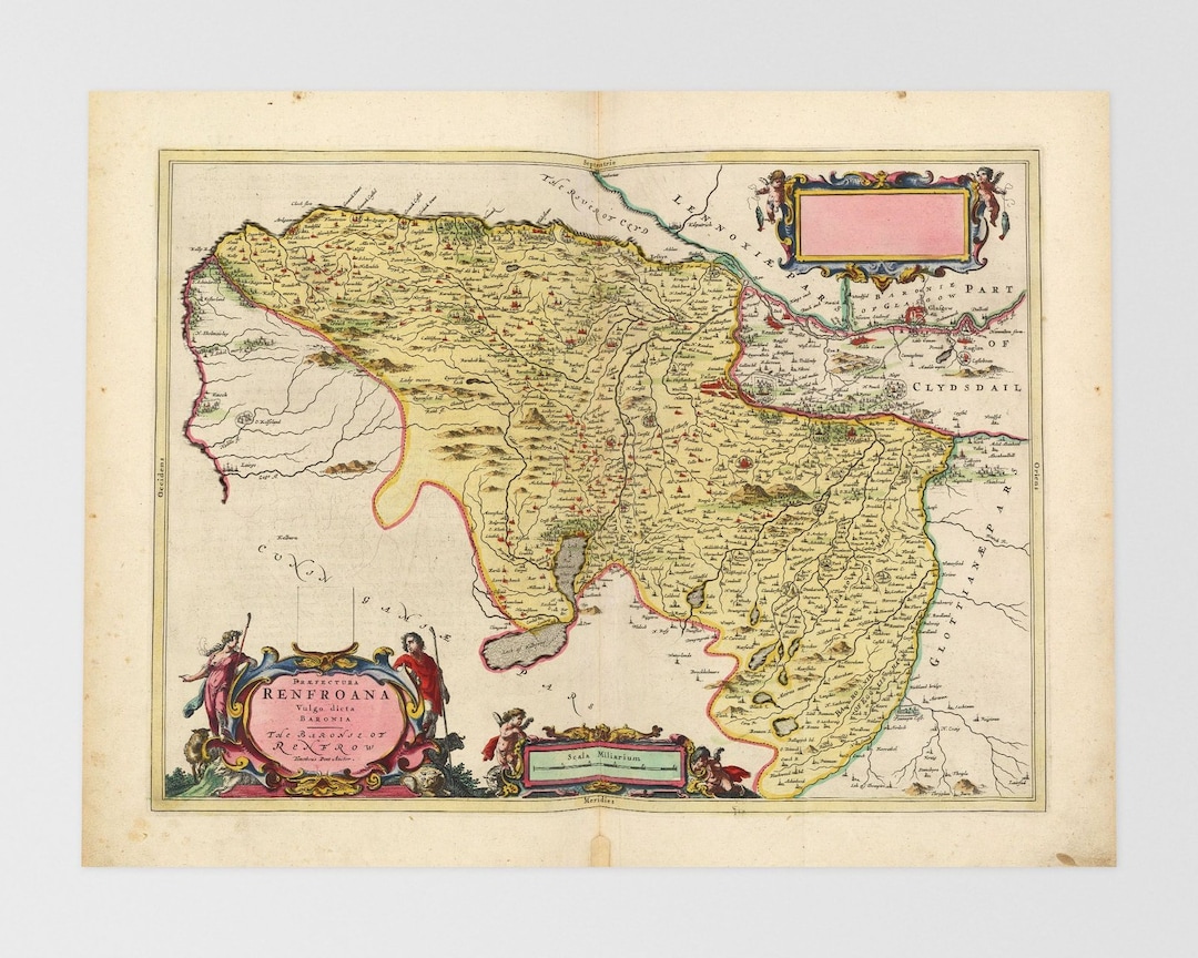 Renfrewshire Old Map Johnstone, Paisley, Kilbarchan, Brookfield
