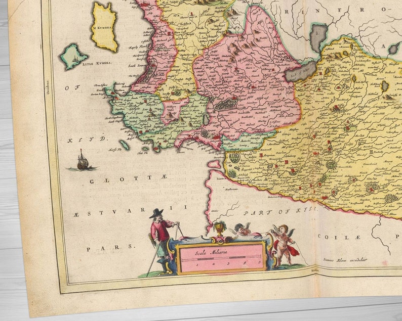 North Ayrshire Old Map Beith, Paisley, Largs, Kilmarnock, Kilwinning