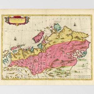 Landkarte Norwegen | Troms, Hammerfest, Alta, Vads, Kirkenes, Nordeuropa, Norwegen, Lappland, Finnmarksvidda, Kemijoki, Paduskoye Mehr, Finnma