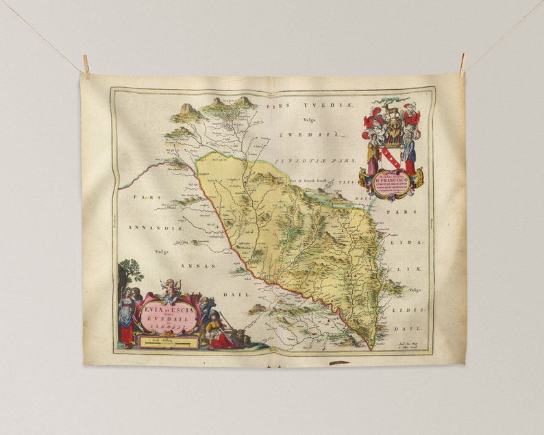 Old Map of Dumfries and Galloway Vintage Scottish Map Shows  Etsy
