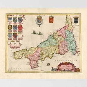 Landkarte Cornwall | Truro, Newquay, St Columb Major, St Austell, Falmouth, Cornwall, Vereinigtes Königreich, Goonhavern, Holywell, St Columb Minor, D
