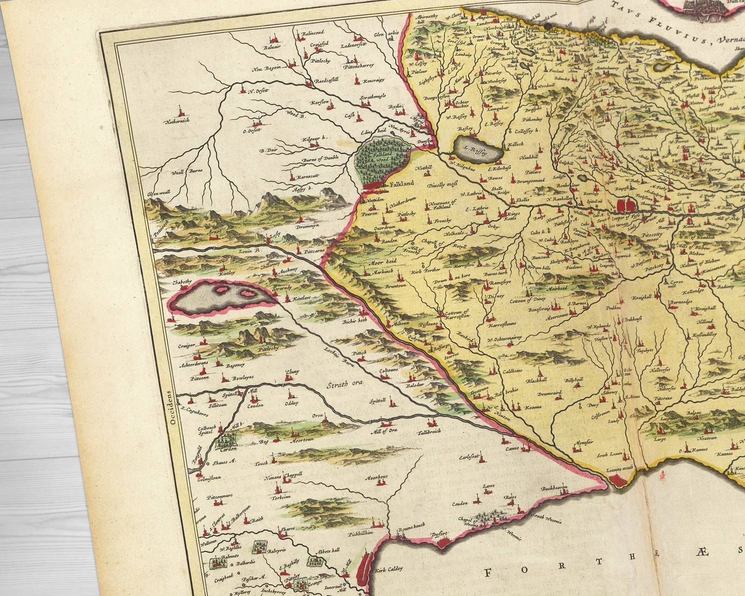 Fife Old Map Methil, Leven, Glenrothes, Springfield, Kennoway, Fife