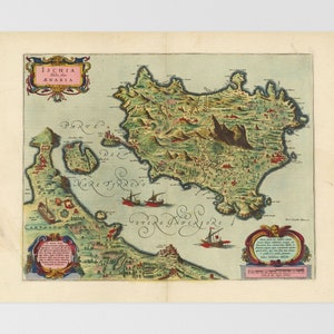Landkarte Kampanien | Ischia, Forio, Barano Dischia, Procida, Panza, Insel Ischia, Italien, Casabona, Bagni, Fontana, Neapel, Chiummano, Piano L
