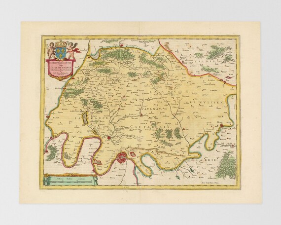 イル・ド・フランスの地図 } フランスの古い地図: ゴネス