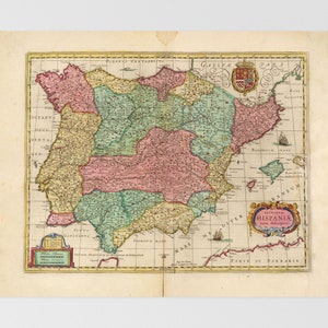 Spain Old Map | Madrid, Valencia, Seville, Crdoba, Toledo, Spain, Jan, Valladolid, Zaragoza, Badajoz, Iberian Peninsula, Zncara, Embalse De
