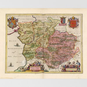 Kaart van Montgomeryshire | Llanbrynmair, Aberllefenni, Rhydymain, Cemais Cemmaes, Dinas Mawddwy, Midden-Wales, Verenigd Koninkrijk, Bala, Newtown, Ba