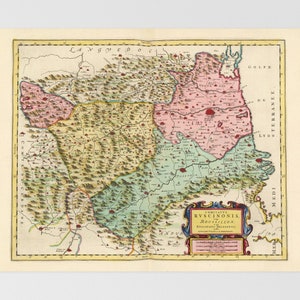 Mapa de Rosellón / Perpignan, Prades, Cabestany, Argels Sur Mer, Calmeilles, Sur de Francia, Francia, Maureillas Las Illas, Clara, Pyrnes