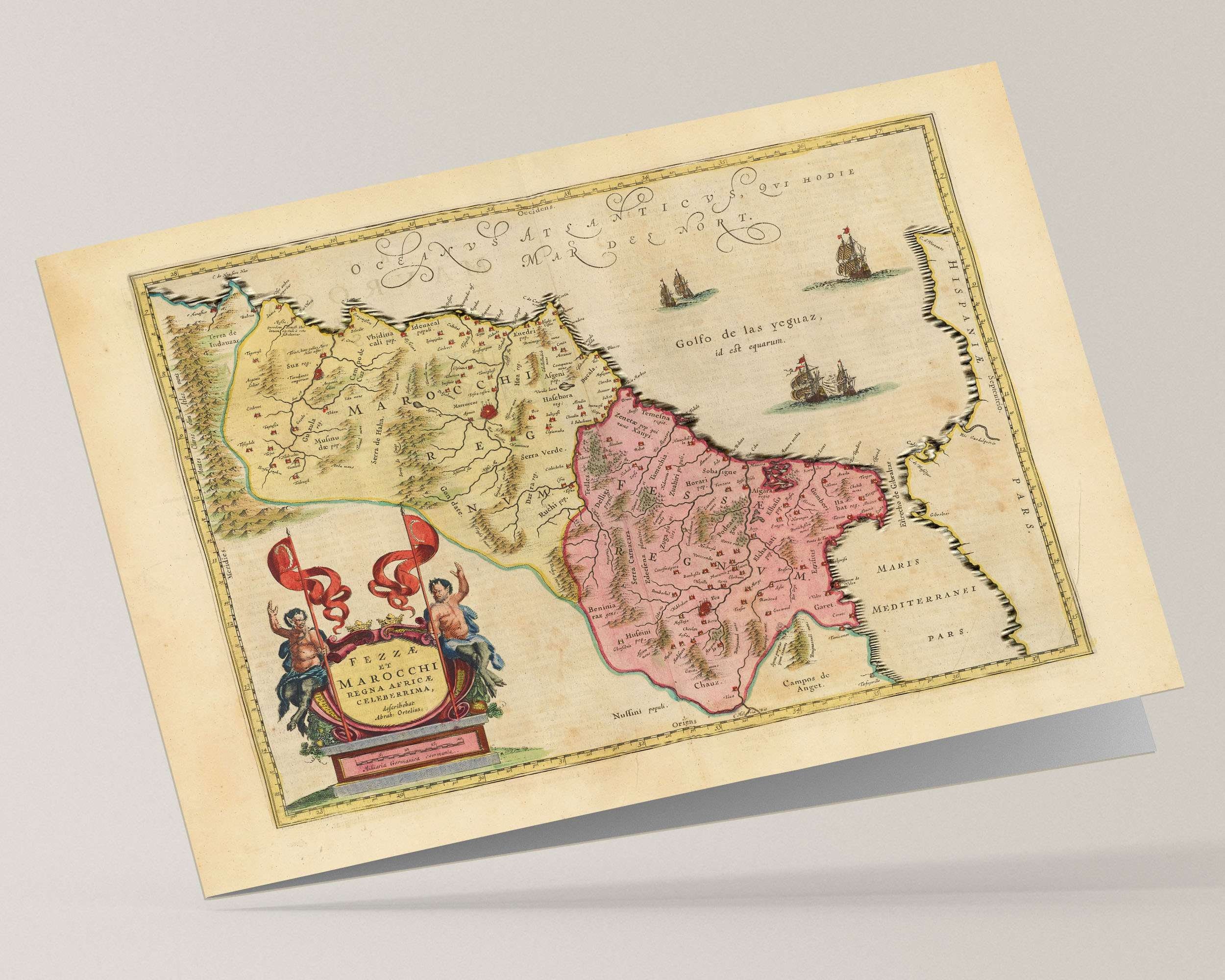 Oum El Assel Old Map Print of Morocco Alcoutim Competa Etsy