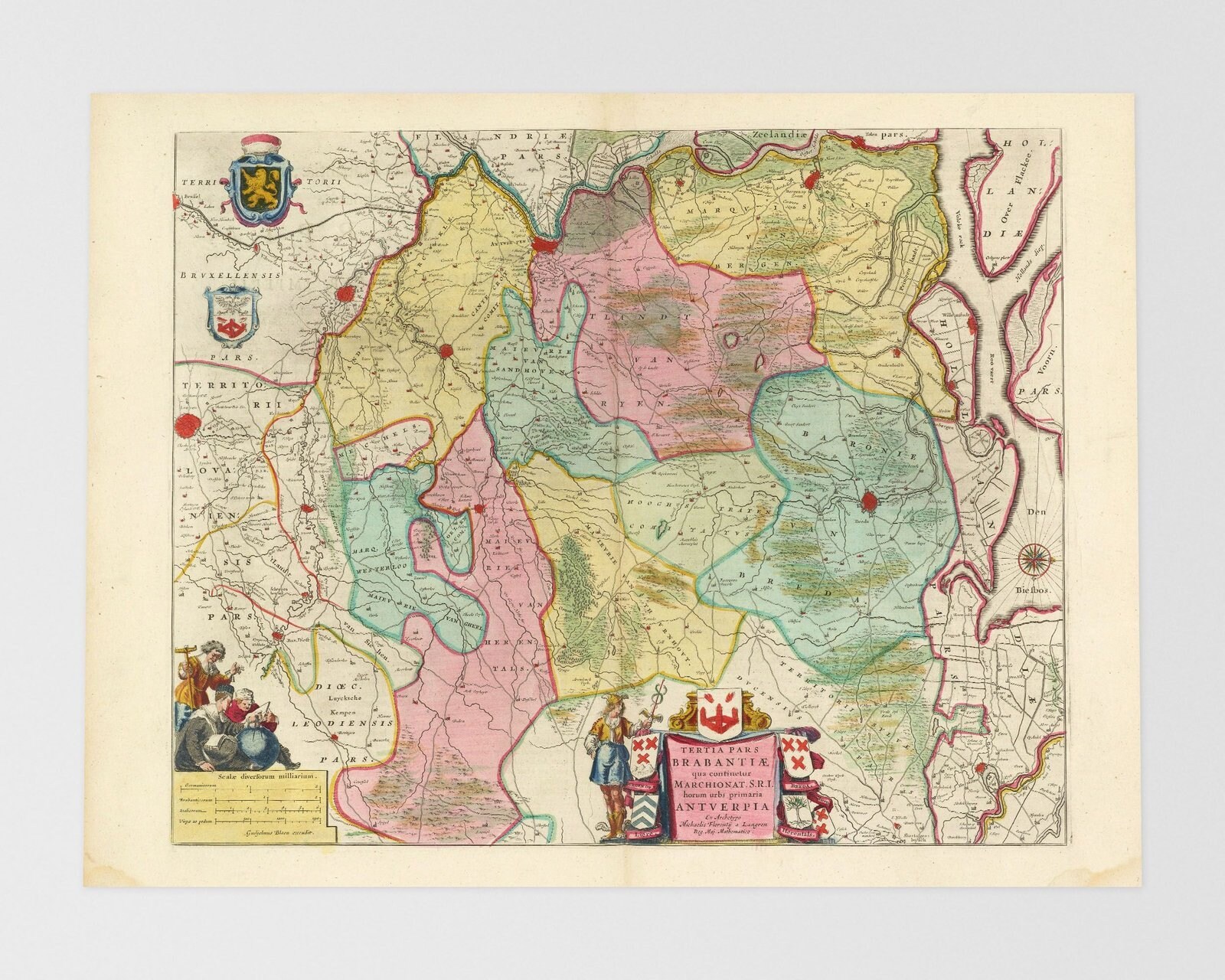 Map of Antwerp } Old Belgian Map: Rijkevorsel, Brecht, Beerse - Etsy