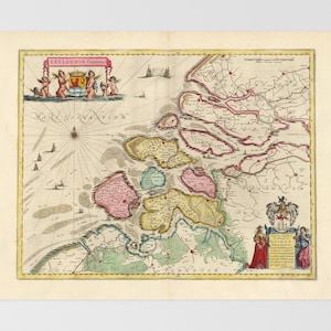 Landkarte Zeeland | Middelburg, Zierikzee, Goes, Yerseke, Zelzate, Zeeland, Niederlande, Hulst, Vlissingen, Roosendaal, Süd-Holland, Waal, A