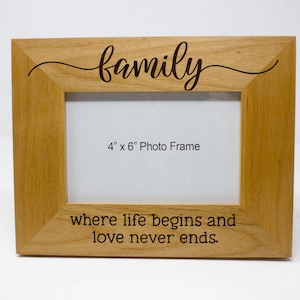 Family: Where Life Begins and Love Never Ends Picture Frame