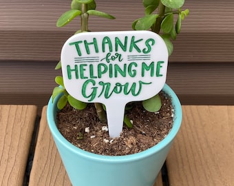 Thanks for Helping Me Grow Plant Stake