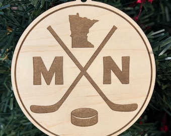Minnesota Hockey Christmas Ornament