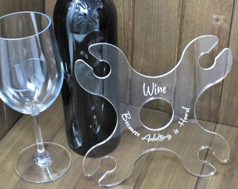 Wine and Adulting - 4 Glass Wine Caddy