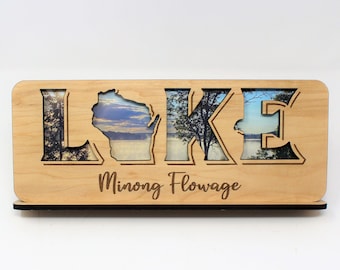 WI Lake Picture Frame Personalized