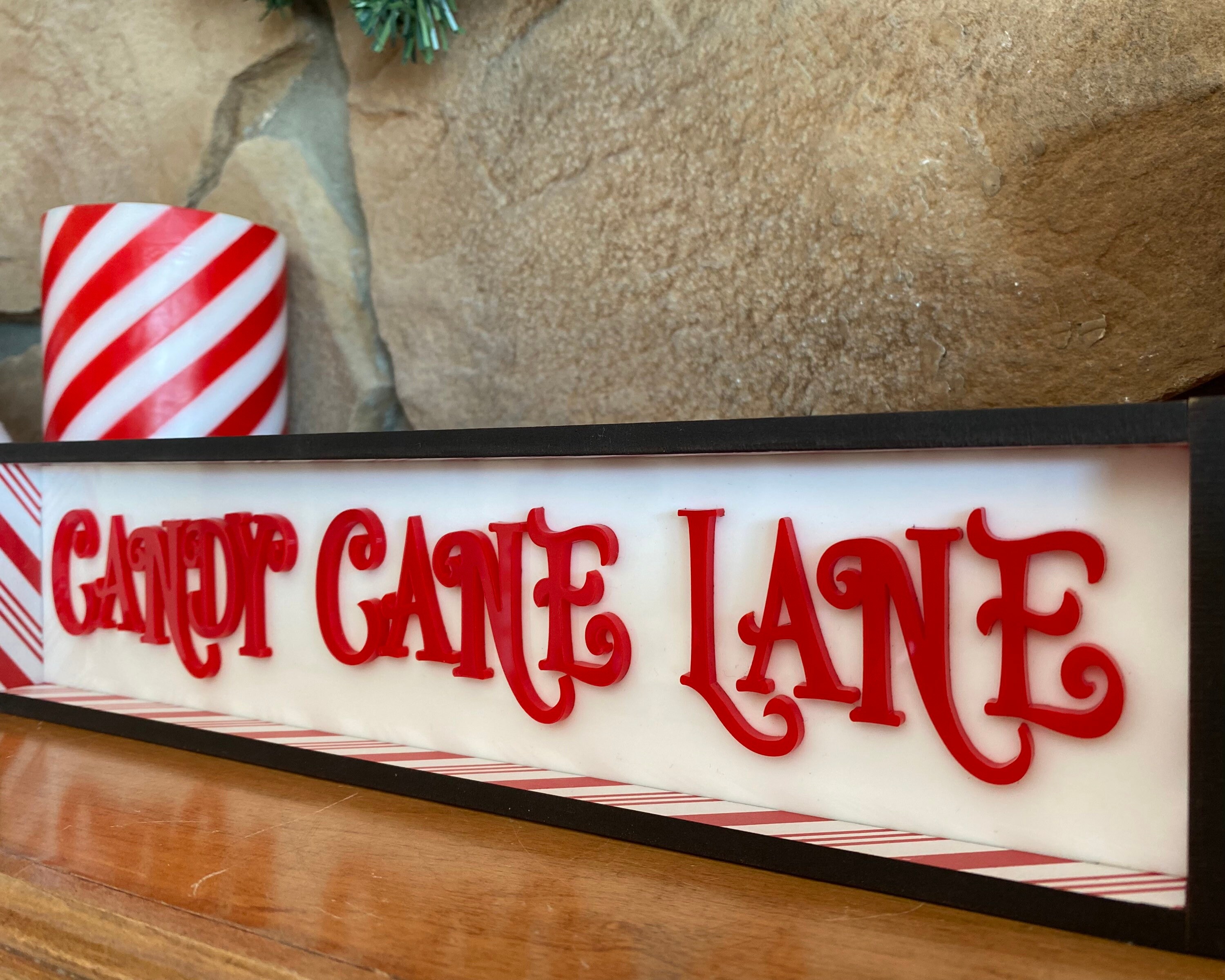 Candy Cane Lane Sign Etsy