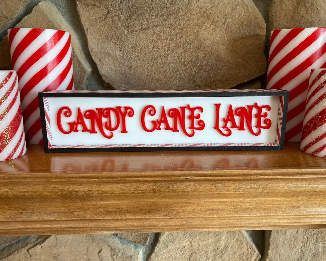 Candy Cane Lane Sign - Etsy
