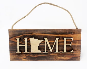 MN Home Wood Sign