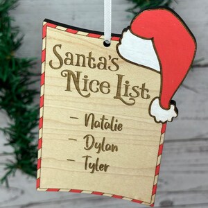 Personalized Santas Nice List Christmas Ornament image 2