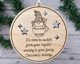 Funny Christmas Anxiety Ornament