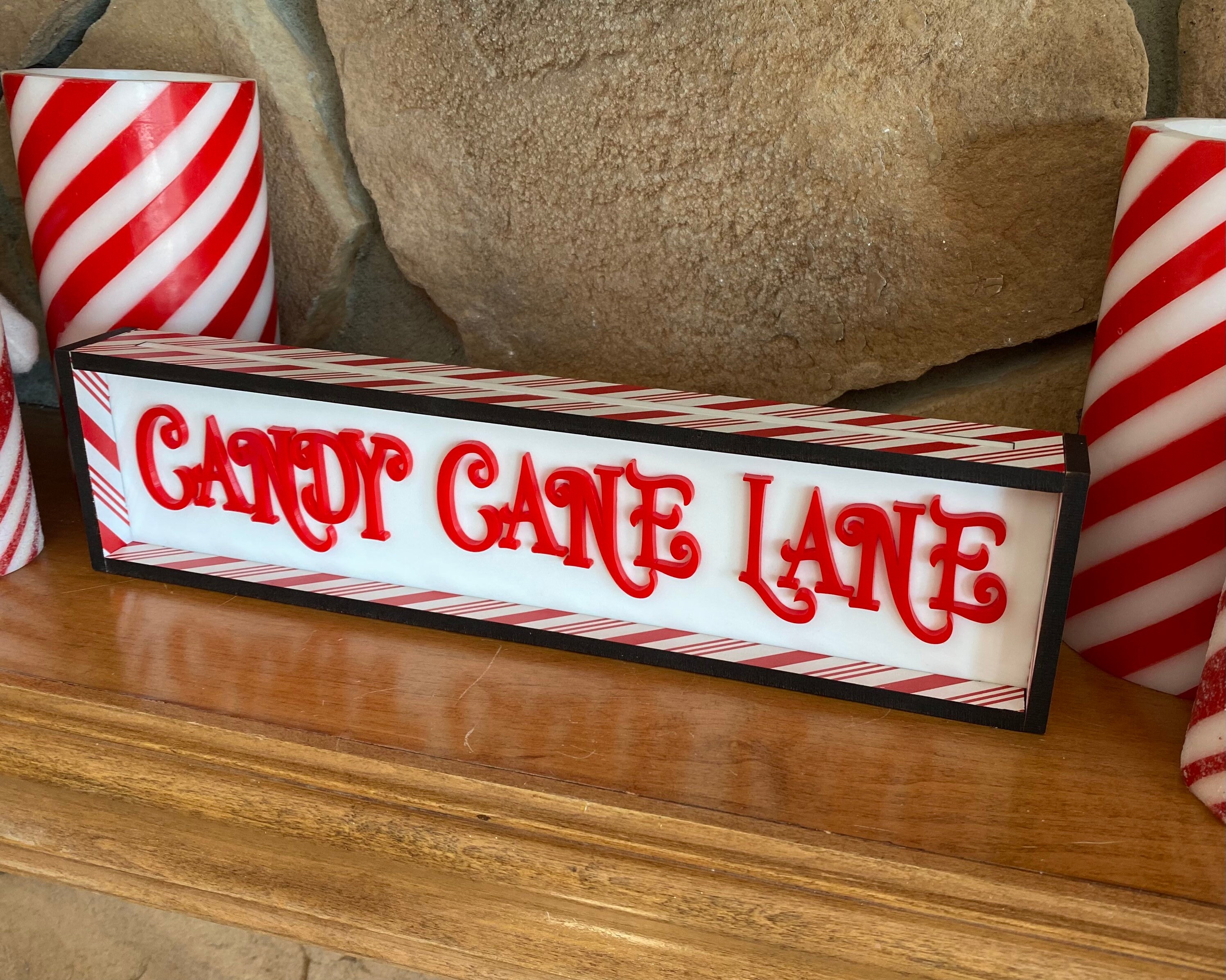 Candy Cane Lane Sign Etsy