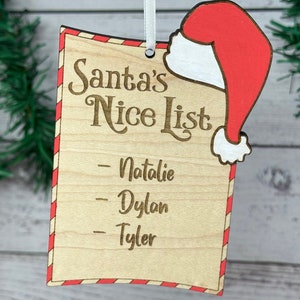 Personalized Santas Nice List Christmas Ornament image 1