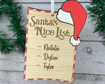 Personalized Santa’s Nice List Christmas Ornament