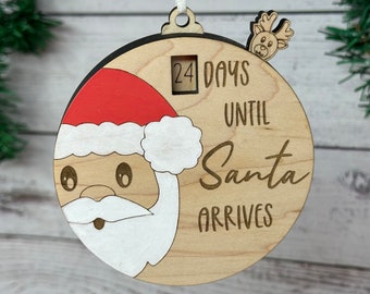 Santa Countdown Christmas Ornament