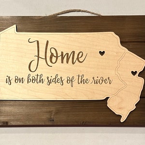 Two States Home on Both Sides of the River Sign image 1