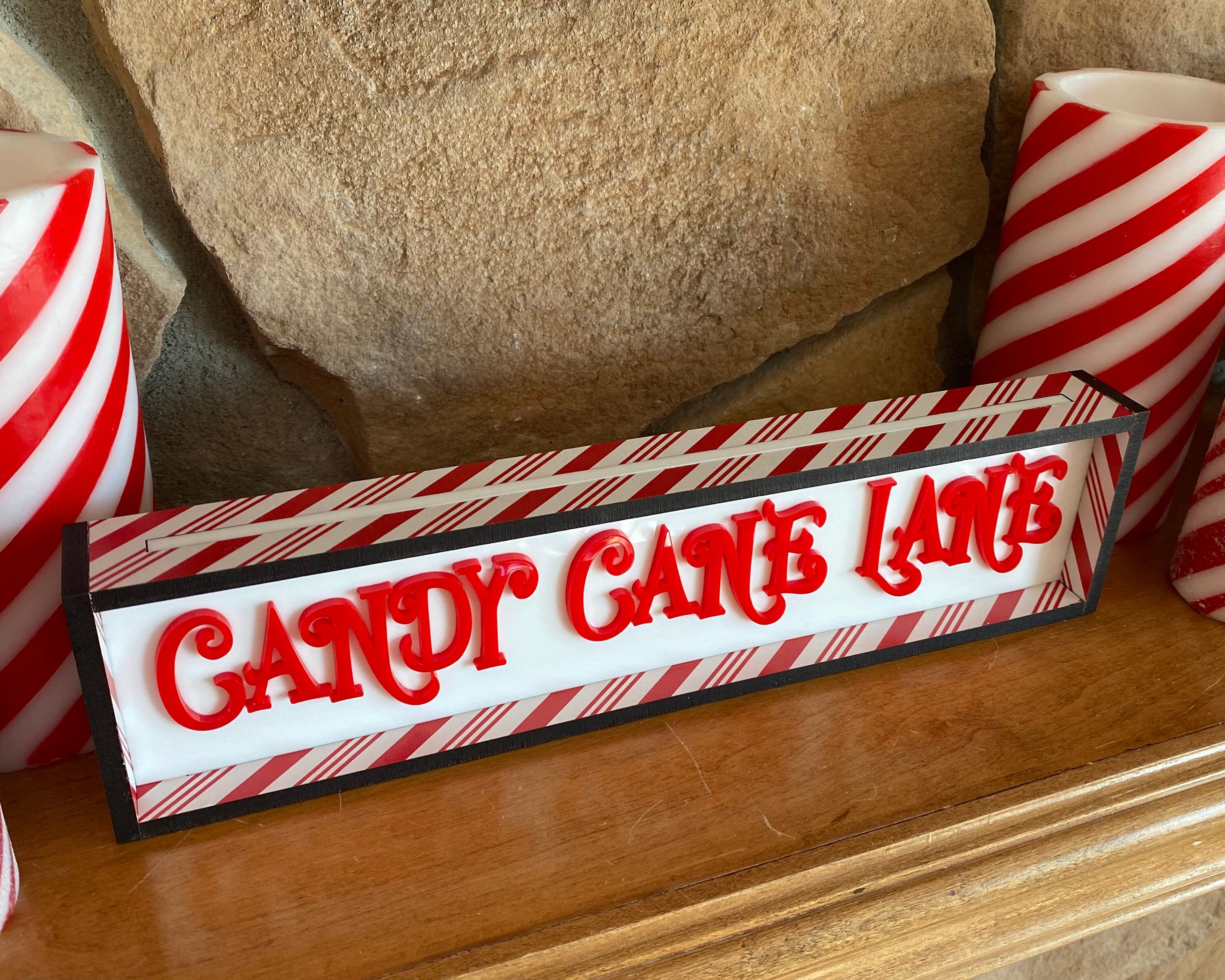 Candy Cane Lane Sign Etsy