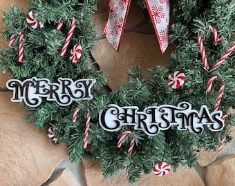 Merry Christmas Wreath Sign