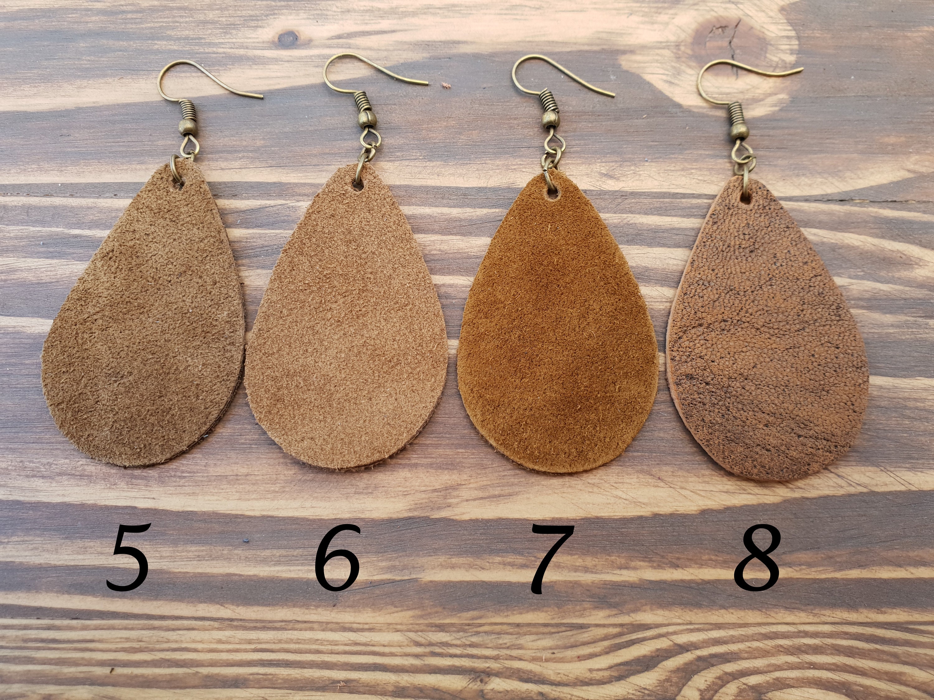 Small Teardrop Leather Earring main image 0