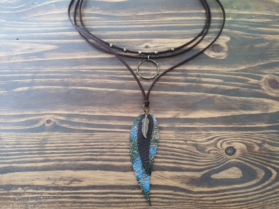 Layered 2024 leather necklace