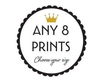 Choose ANY 8 Art Prints - Money saving offer - Choose your Size - Modern Retro discount sale Fine Art Print