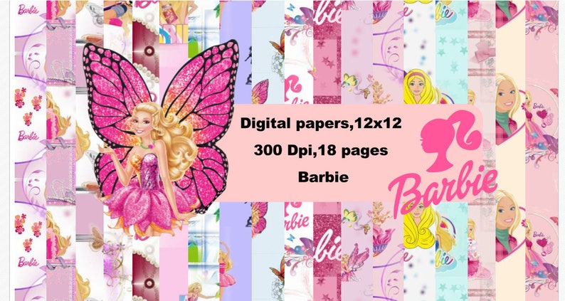 barbie scrapbook paper