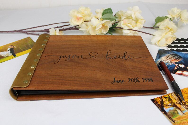 Album de mariage personnalisé Wooden Album Scrapbook Custom Etsy