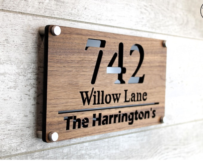 House Number Sign – Address Sign - Laser Cut Custom Address - Address ...