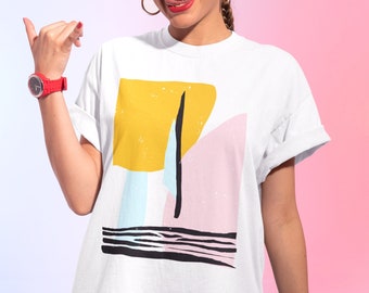 Sun Tshirt, Abstract Tshirt, Art Drawing Shirt, Colorful Shirt, Art Tshirt, Minimalist Tee, Aesthetic Tshirt, Trendy Tshirt, Art Lover Shirt