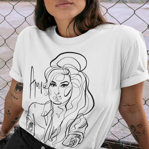 Amy Winehouse Back to Black Printed Tshirt Art Drawing - Etsy UK