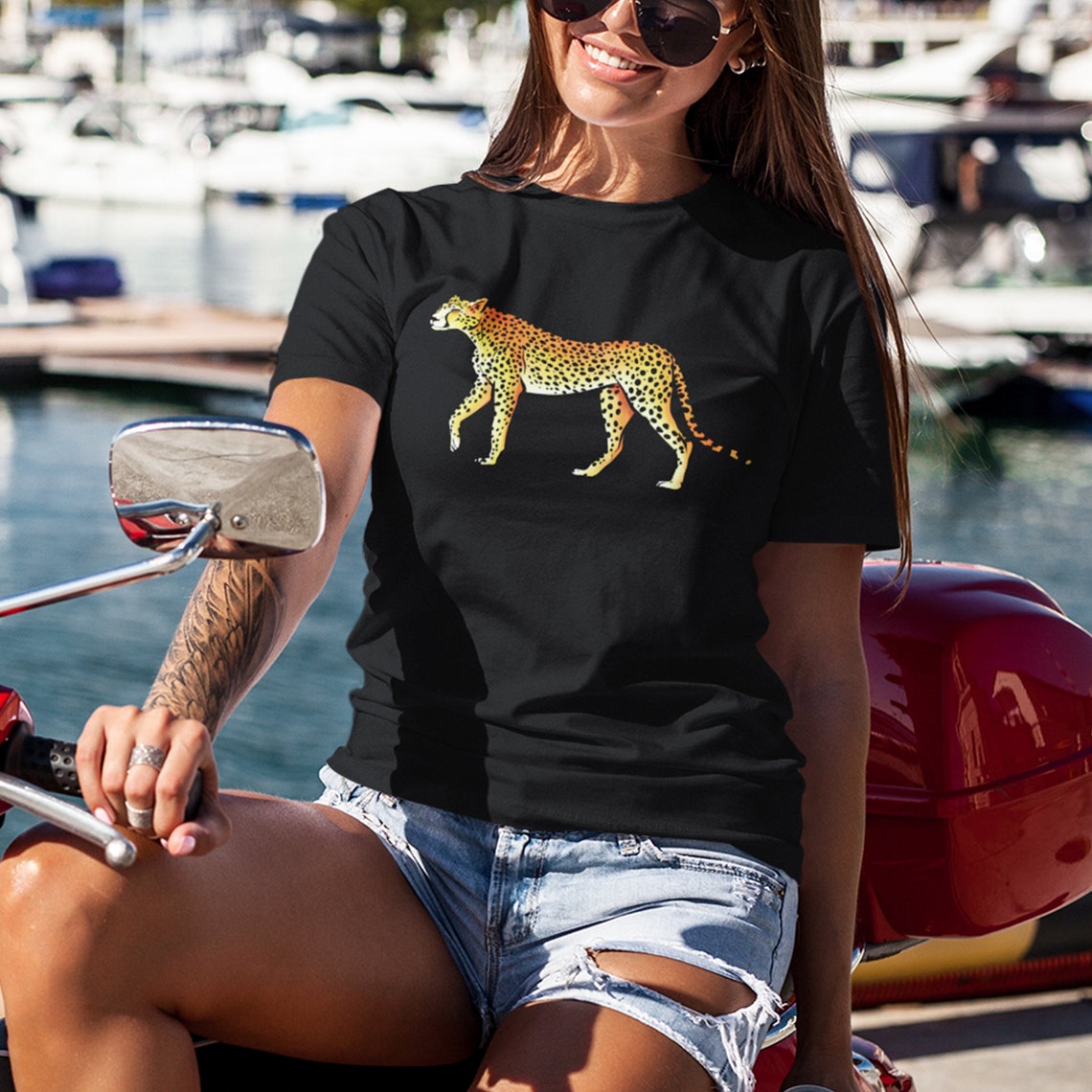 Cheetah Tshirt Leopard Print Printed T-Shirt Animal Lover | Etsy