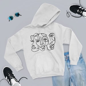 The Faces Hoodie Aesthetic Hoodie Aesthetic Clothing Line - Etsy